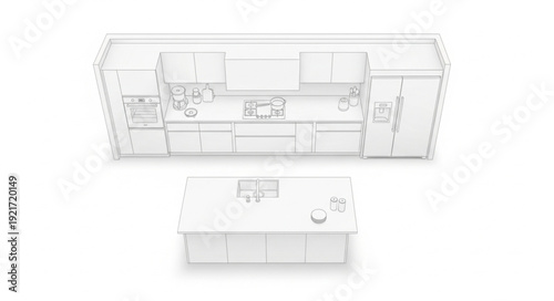 Kitchen Cabinets and Countertops Design.