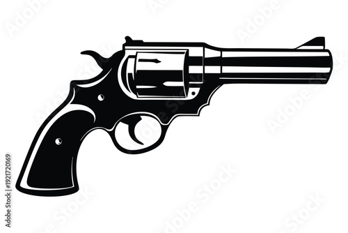 ruger redhawk silhouette line art vector illustration