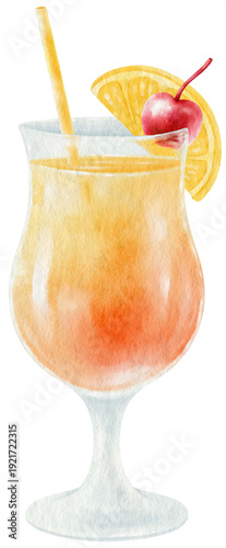 Drinks beverages watercolor illustration