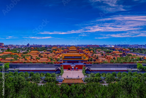 Cuadro en lienzo Aerial Panoramic View of the Forbidden City, Beijing China