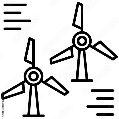 Wind Turbine Icon Vector Element