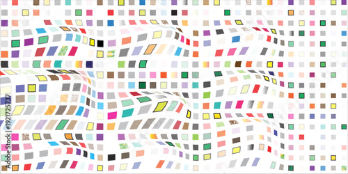 Abstract random colorful square pallete pattern background graphic illustration.