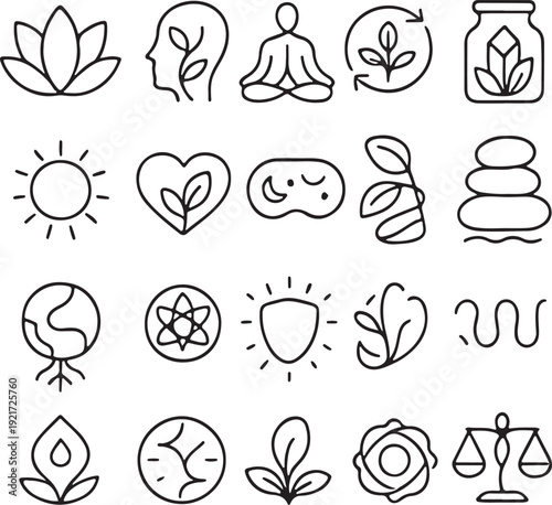 Health & Wellness  icon Set