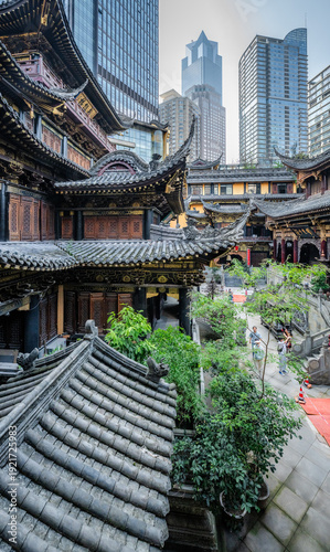 Obraz na płótnie Luohan Temple Courtyard, Yuzhong District Chongqing - Ancient Architecture Meets