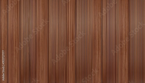 seamless wall panel pattern slim vertical slats in medium brown wood with natural fluted texture modern interior background for home office decorative accent wall or acoustic panel design