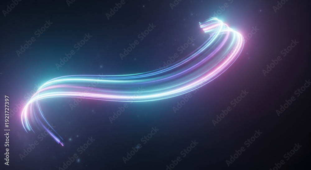 Fototapeta premium A mesmerizing swirl of cosmic light trails in vibrant shades of purple and blue against a dark backdrop