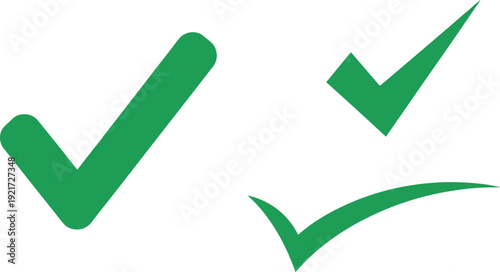 Three green checkmarks on a white background symbolizing confirmation and approval
