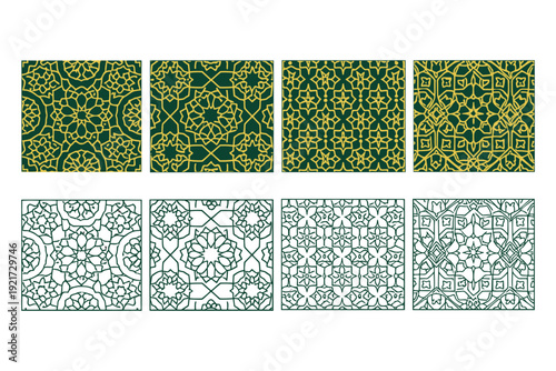 Intricate Islamic Geometric Patterns Collection Vector