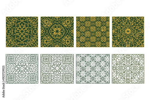 Decorative Floral Geometric Patterns Collection Vector
