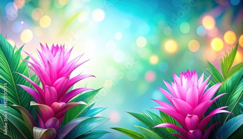 Pink flowers bloom petals grace blue canvas vibrant pink floral display on captivating blue backdrop