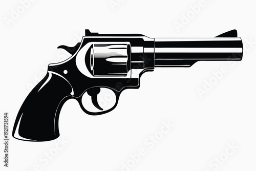 ruger gp100 silhouette line art vector illustration