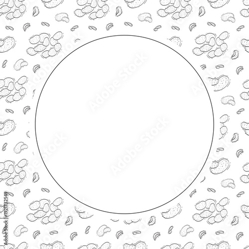 hand drawn chips circle frame background