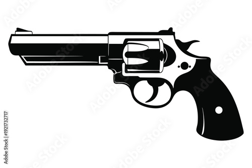 ruger gp100 silhouette line art vector illustration