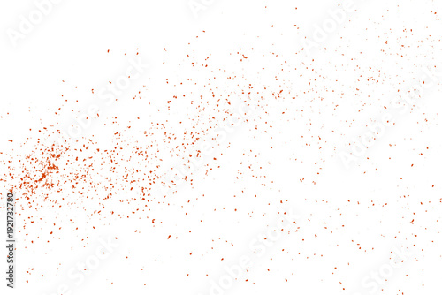 Close Up Of Orange Confetti Fragments On White.