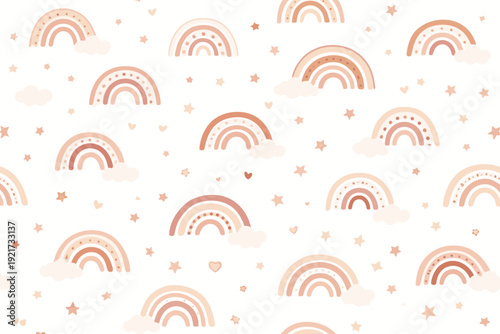 Boho Rainbow and Stars Pattern
