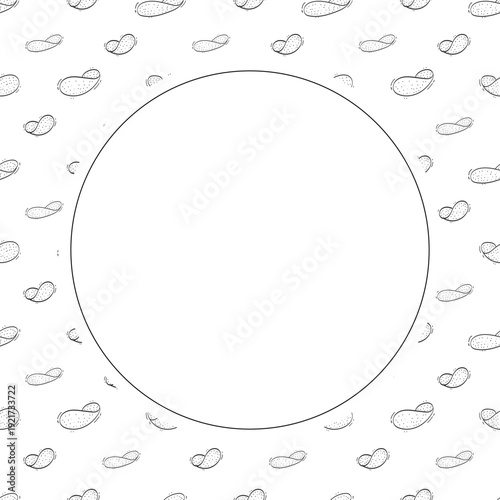 hand drawn chips circle frame background