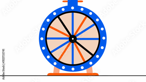 Vibrant prize wheel spinning with excitement and anticipation