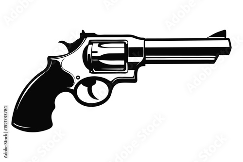 ruger gp100 silhouette line art vector illustration