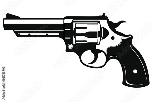 ruger gp100 silhouette line art vector illustration