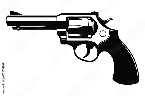 ruger gp100 silhouette line art vector illustration