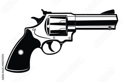 ruger gp100 silhouette line art vector illustration
