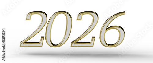 Stylish 2026 design with gold accents, perfect for new year celebrations, events, and forward-looking concepts. Modern a