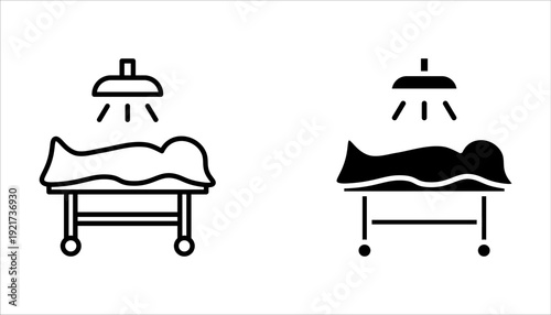 Operating room icon set on white background