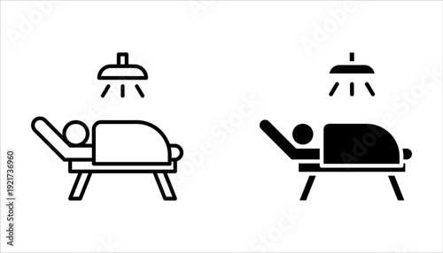 Operating room icon set on white background