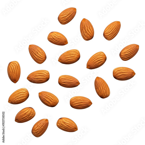 Wallpaper Mural Scattered almonds isolated on transparent background Torontodigital.ca