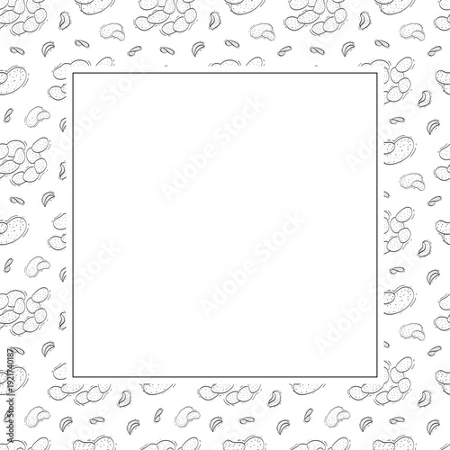 hand drawn chips square frame background