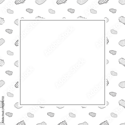 hand drawn chips square frame background