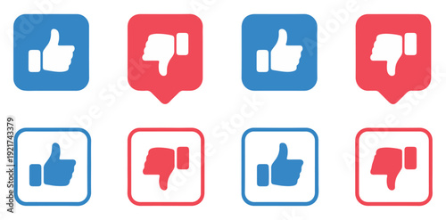 like dislike square buttons