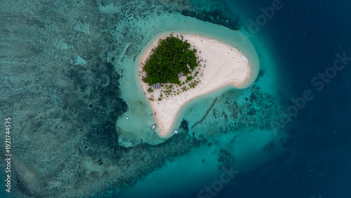 Drone Aerial view of the beautiful Patawan island in Balabac, Philippines.