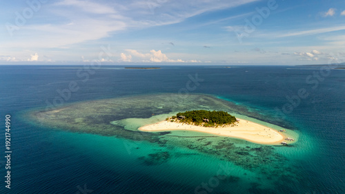 Drone Aerial view of the beautiful Patawan island in Balabac, Philippines.