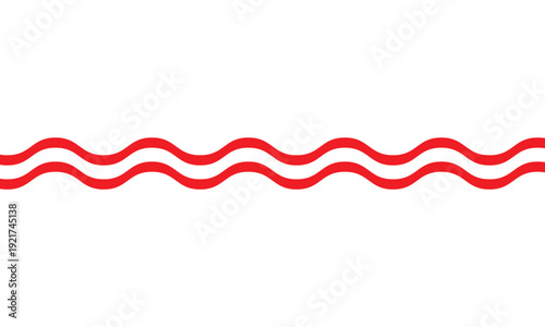 abstract red double wave line design.