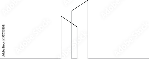 Minimalist design with three vertical lines of varying heights and widths Vector