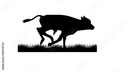 calf symbol, black isolated silhouette