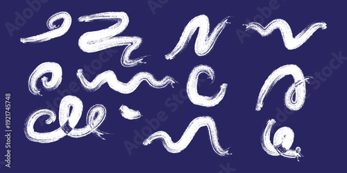 A collection of white abstract letters on a dark blue background image