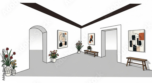 Modern Art Gallery Interior Design.