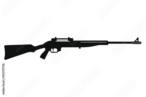 rifle silhouette line art vector illustration