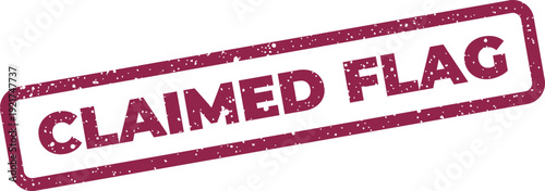 Distressed rectangular label indicating a claimed status, featuring the word FLAG in bold uppercase letters