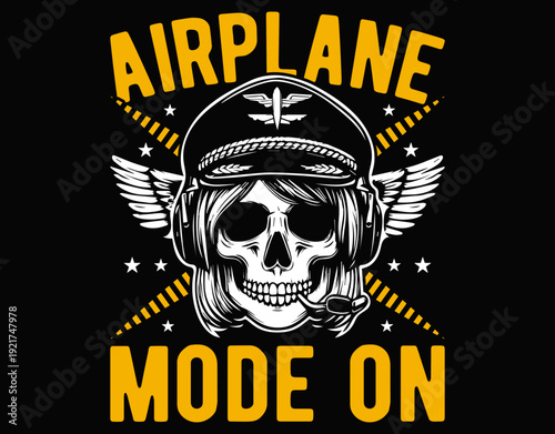 Airplane Mode On - printable editable vector art file.