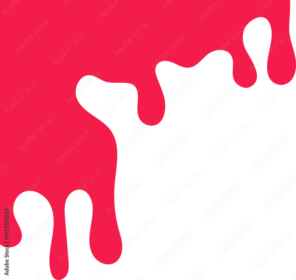 Obraz premium Pink Paint Drip Corner Vector