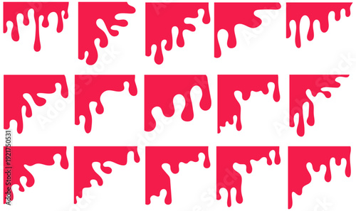 Collections Red Dripping Corner Borders