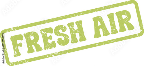 Grungy Green Rubber Stamp with Fresh Air Message Symbolizing Environmental Well being