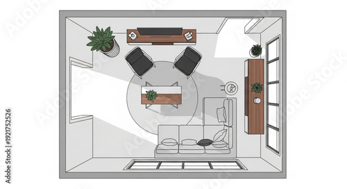 Modern Living Room Floor Plan Design.