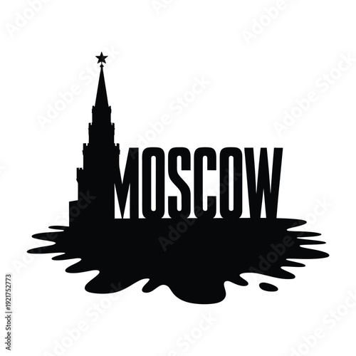 A striking black silhouette of moscow s skyline with a prominent star