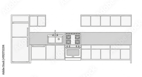 Modern Kitchen Floor Plan Design.