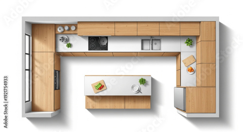 Modern Kitchen Interior Design Layout.