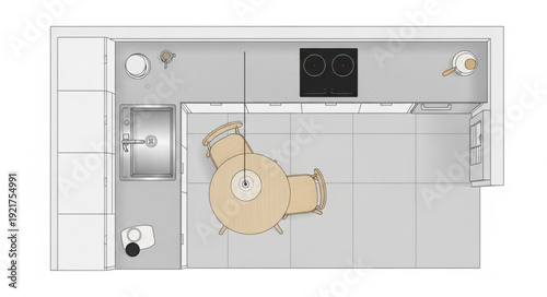 Modern Kitchen Interior Design Layout.